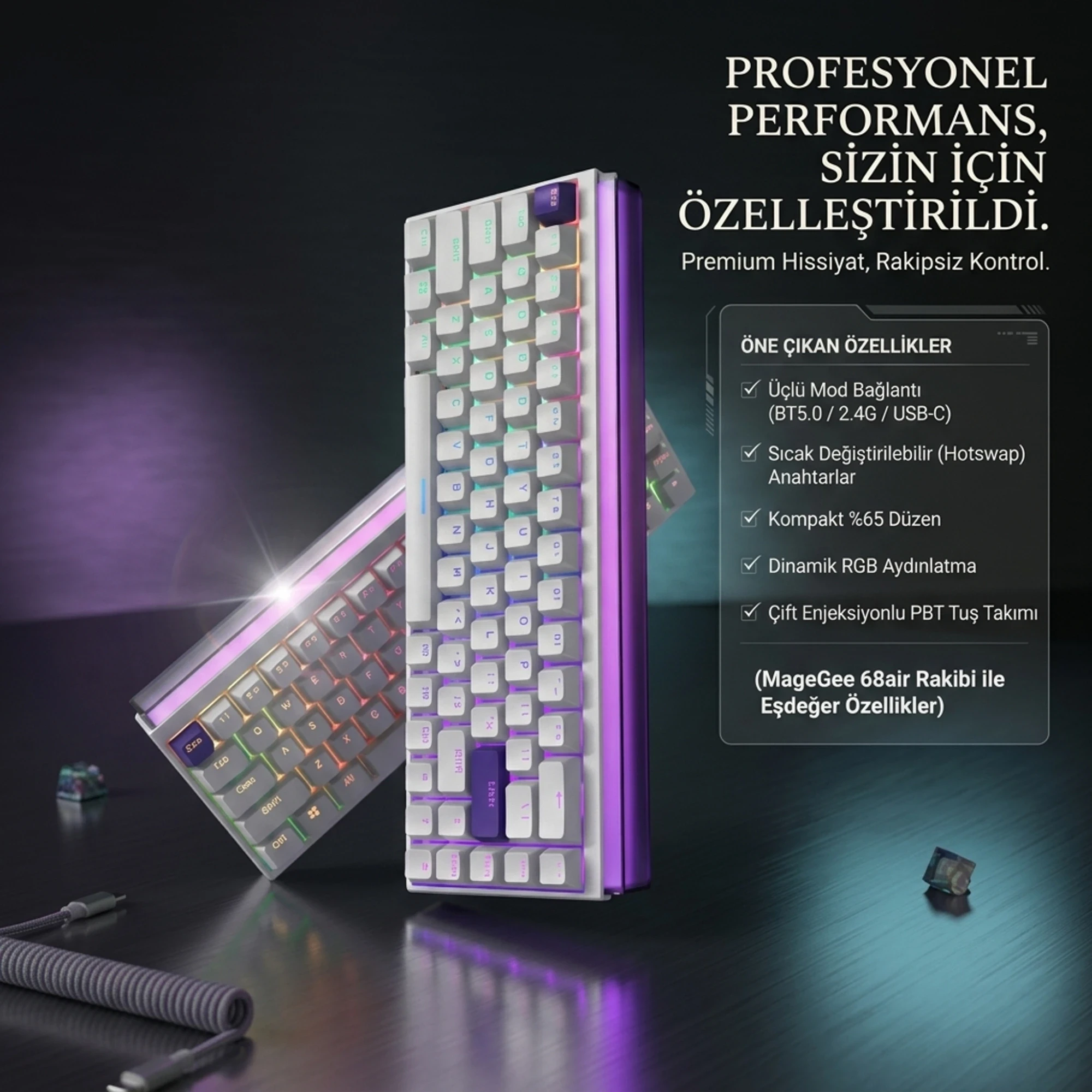 Kemove K68 Pro V3 Mekanik Klavye